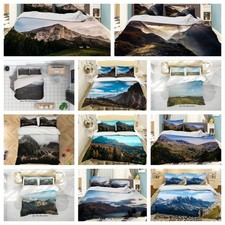 3D Mountain Sky Clouds Forest Landscape Quilt Cover Duvet Cover Comforter set