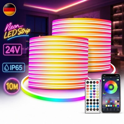 Dimmbar Neon LED Streifen Stripe 12V RGB Flex Schlauch diffus Lichtband DE