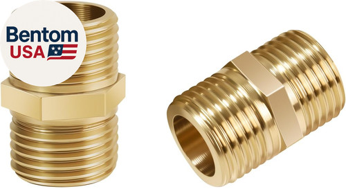 1/2 Inch Npt Brass Nipple Male to Male Pipe Fitting Adapter