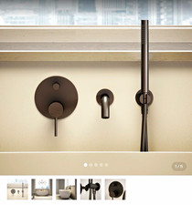 Lusso Luxe Deep Bronze Wall Mounted Bath Shower Mixer Tap 1 Lever w/ Handheld
