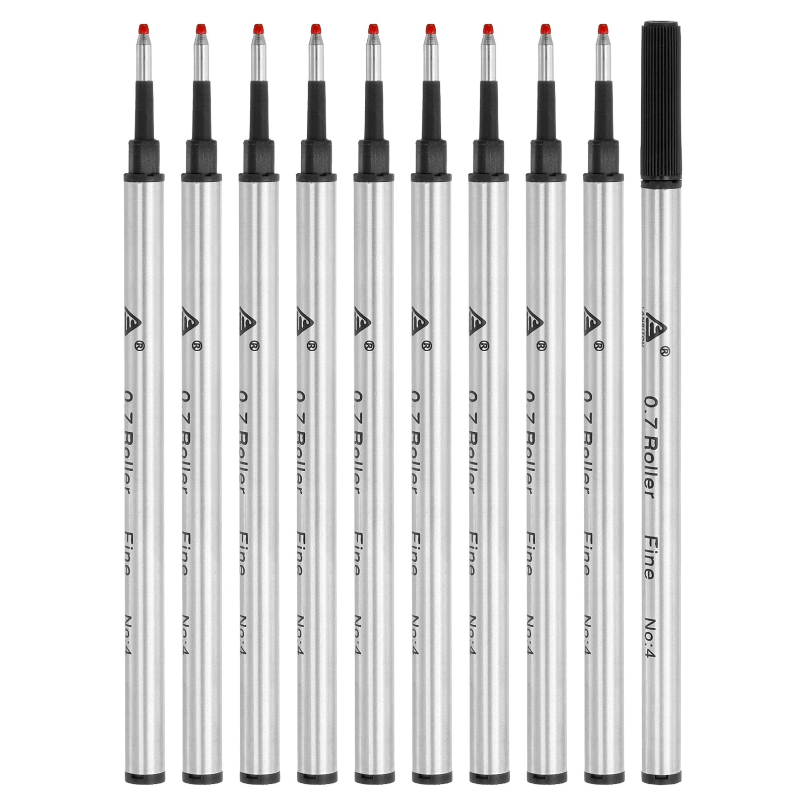 Rollerball Pen Refill 0.7mm Metal Ballpoint Pen Refill 10Packs Black