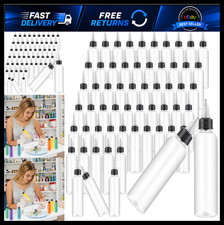 50 Pcs 4 oz Clear Plastic Squeeze Bottles with Caps - Ideal for Crafting 