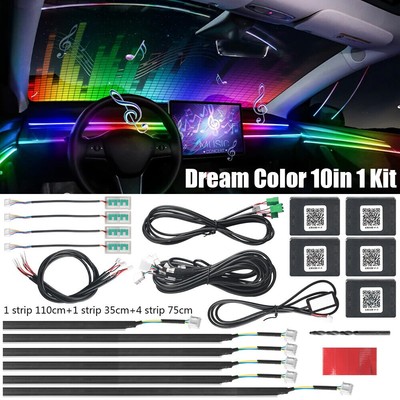 Dynamic RGB Auto Innenraum Ambient Lights Symphony LED Musik Sync Glasfaser #