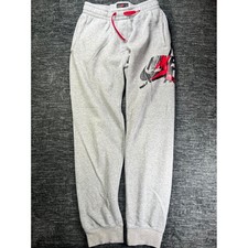 Jordan Jogger Sweatpants Boys XL Gray Nike Air Jumpman Graphic Cuffed Fleece
