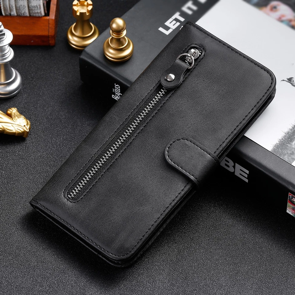 Flip Stand Zipper Wallet Card Phone Case For Google Pixel 9/10 Pro XL 9a 8a 7a - Image 3 of 4