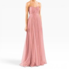 Jenny Yoo Strapless Tulle Maxi Dress Blush Pink Size 6 Formal Bridesmaid Gown