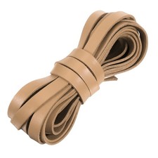 Flat Leather Cord, 5.5 Yard 10mm Leather String Strips for DIY Crafts Khaki