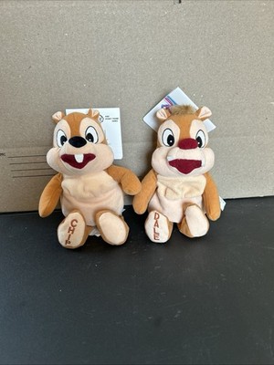 Chip and Dale Disney Store Plush Bean Bag Figure 8'' Beanie Set NWT