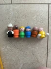 Lot of 6 Vintage Fisher Price Little People Wood/Plastic Figures 70s80s