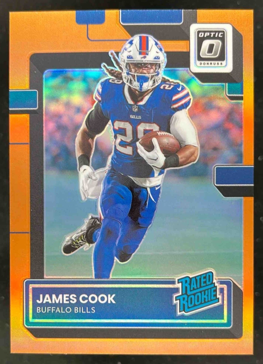 2022 Panini Donruss Optic James Cook Orange /199 RC #215 Buffalo Bills