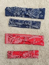 Mommy And Baby Matching Headbands Red And Navy Bandana 2 Sets