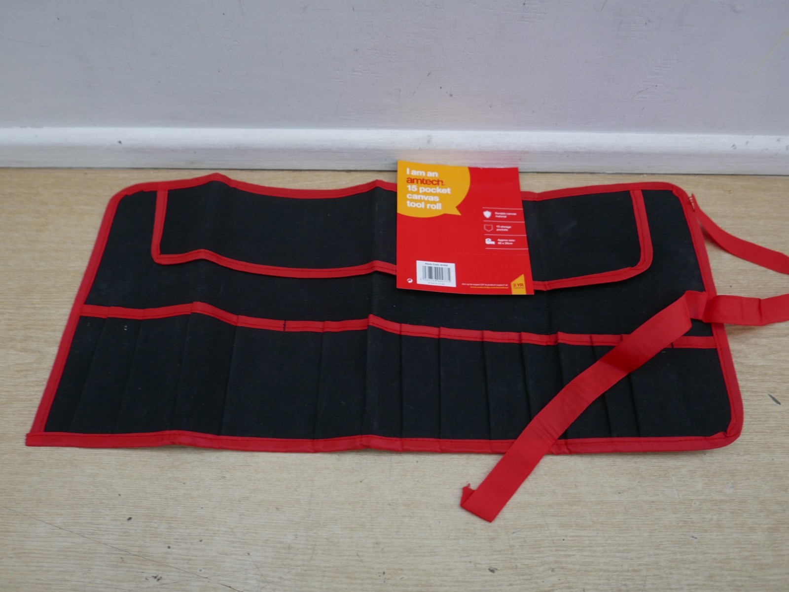 AM-TECH N1400  15 POCKET CANVAS TOOL ROLL
