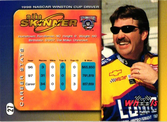 1998 Wheels - Mike Skinner #27 - Image 2 of 2