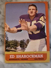 1963 Topps Football Card #105 Ed Sharockman, Minnesota Vikings, 