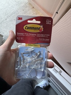 3M Command 9 Small Clear Wire Hooks 12 Adhesive Strips 4 Pack, Max 0.5 Lb