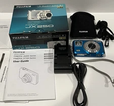 Fujifilm Finepix JX250 14MP Digital Camera - Blue - W/ Battery, SD & Charger