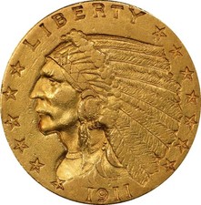 1911-D $2.50 Weak D (Regular Strike) Indian $2.5 - PCGS CoinFacts