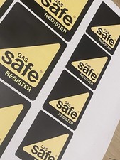Gas Safe Registered Stickers Self Adhesive Sign / 100 mm / 4 pack Vehicle Labels