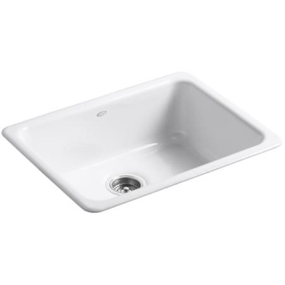 #ad New Kohler K 6585 0 Iron Tones 24 1 4 Undermount Single Basin Enameled Cast Ir $560.73