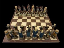 Scacchiera /con set Scacchi Dipinti a Mano Italfama Raffigurano Romani Vs Arabi