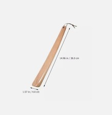 Craft Wooden Shoehorn Dutch Wood Lifter with Hanging Rope Long Handle Shoe Horn