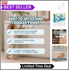 Child Safety Cabinet Locks 10 Pack Adjustable 3 to 7 Inch Adhesive No Drill