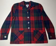 Pendleton Jacket Womens Medium Red Plaid 49er Wool Limited Edition Vintage