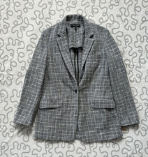 rag  bone Ames Deconstructed Check Cotton Relaxed Fit Blazer Women  s Size 4