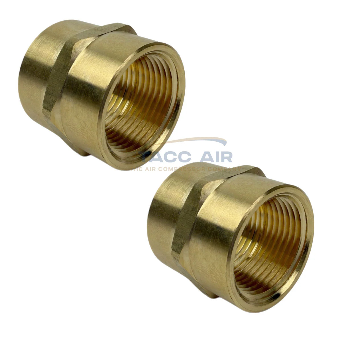 2 Pack 3/4" x 3/4" Female NPT Hex Coupling Pipe Fitting Brass Union Coupler