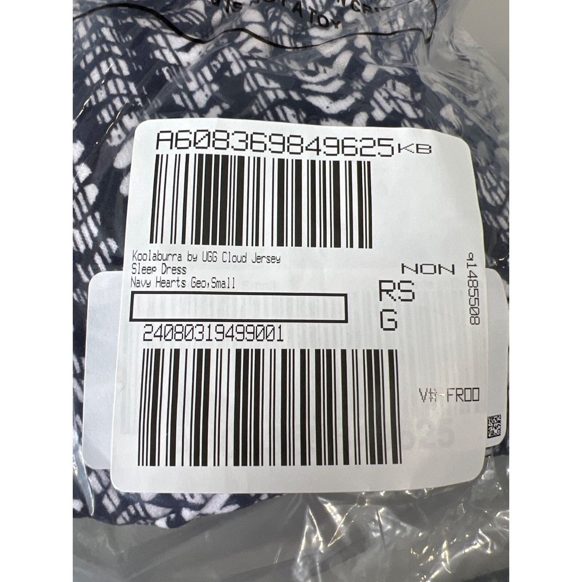 Koolaburra by UGG Cloud Jersey Sleep Dress Navy Hearts Geo Pattern Size  Small