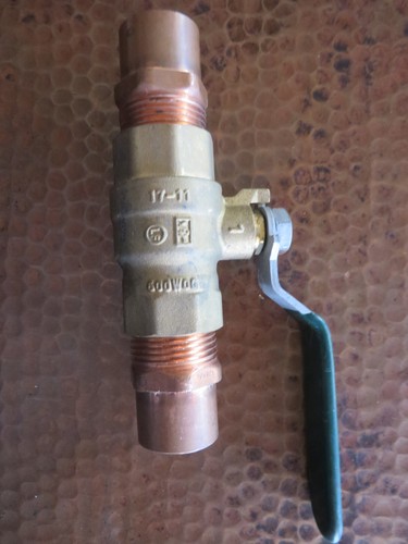 RED-WHITE VALVE Brass Ball Valve 1"  with Loose Threaded Copper Slips NEW