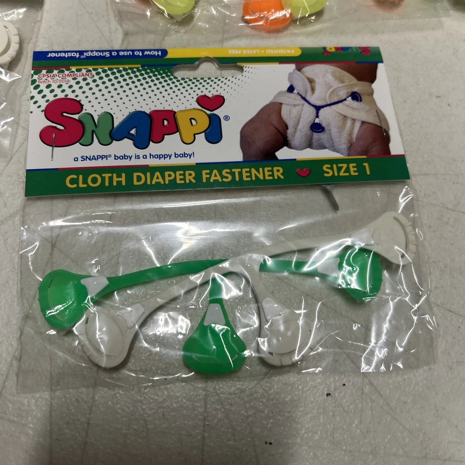 Lote de sujetadores de pañales para bebé de tela Snappi sin alfileres talla 1 lote de 20 Foto 2 de 4