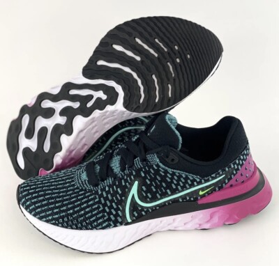 NIKE REACT INFINITY RUN FLYKNIT 3 Black Pink Prime Washed Teal DD3024 003 Blue