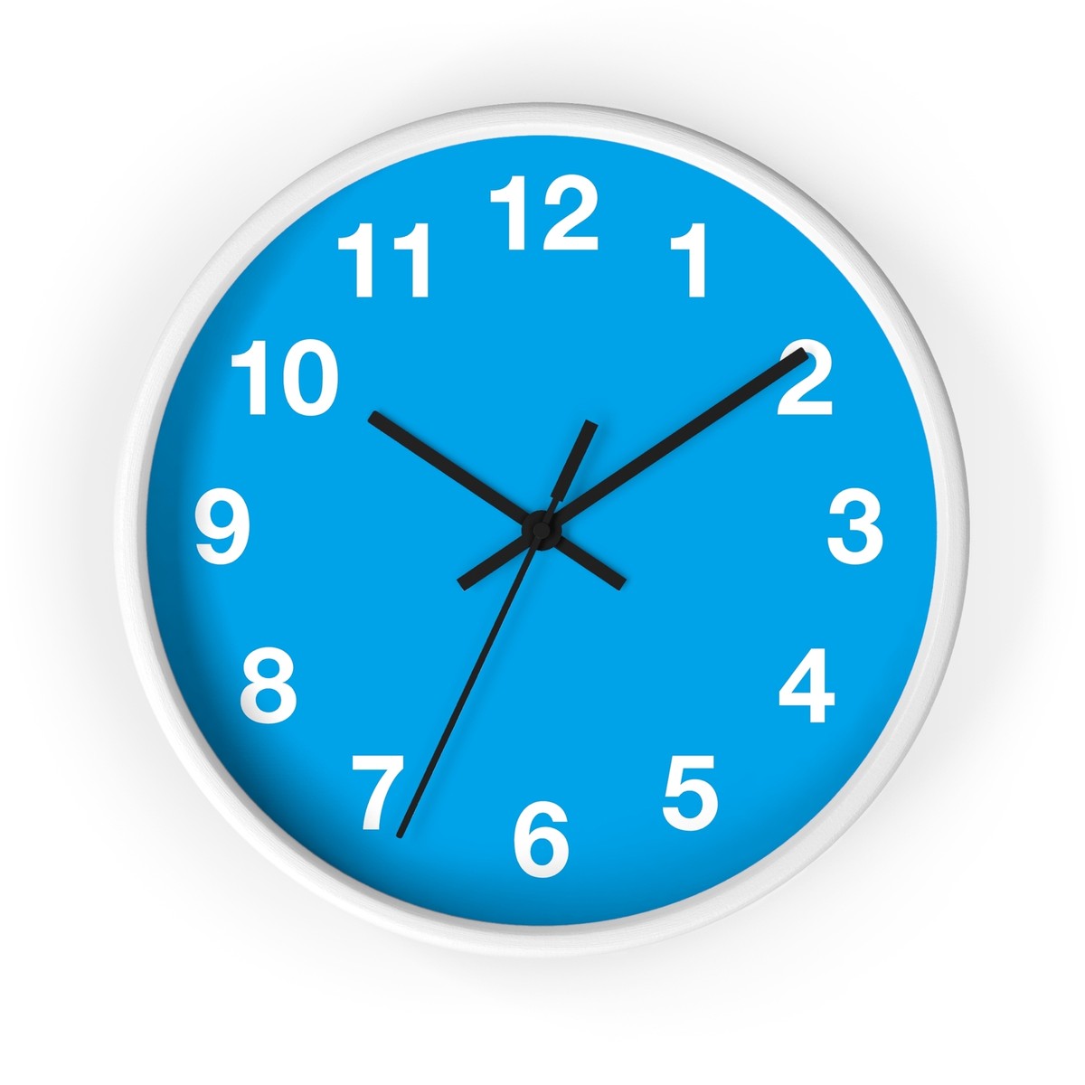 Wall Clock - Blue Background with White Numbers | eBay