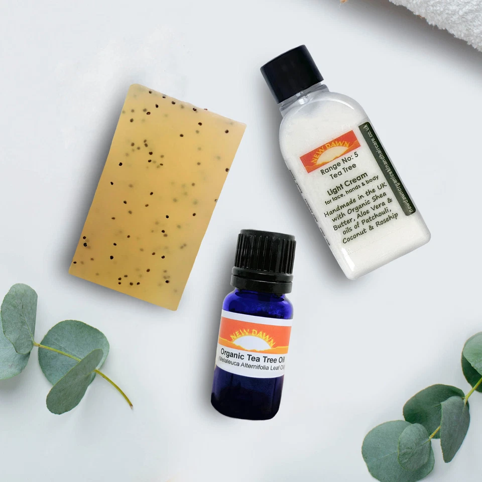 NEW DAWN ORGANIC SKIN AND HAIR CARE LTD IMPETIGO & BAKTERIELLE HAUTINFEKTION Entfernung - Seife, Creme und Öl Probenpackung