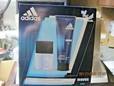 Adidas Moves for Him Gift Set 0.5 oz Eau de Toilette 2.5oz Hair Body Wash Box