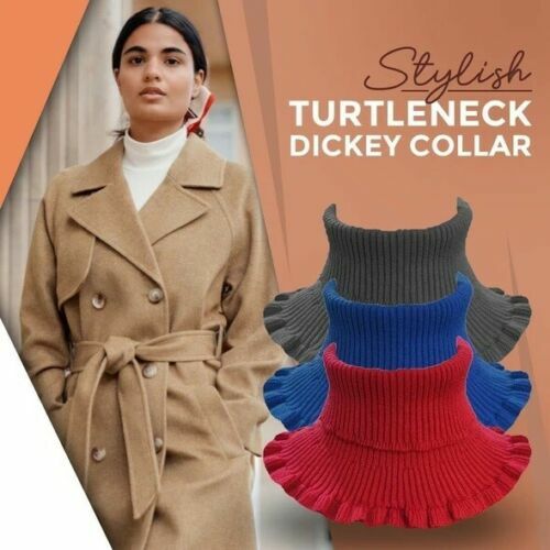 Stylish Turtleneck Dickey Collar Ribbed 