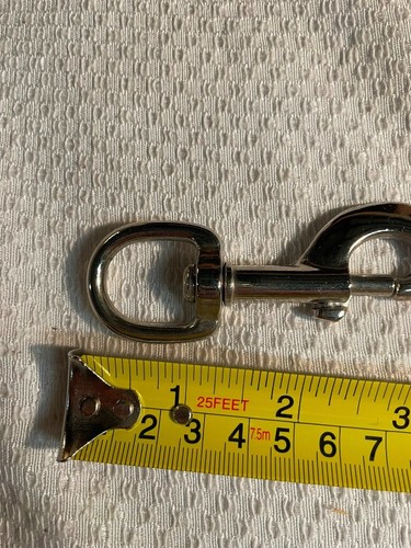 3 3/8" Solid Brass snap/clasp with 3/4" round swivel eye - 2 pack - Picture 4 of 4