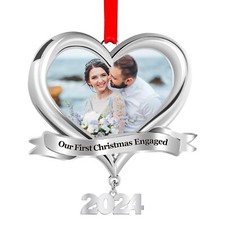 Our First Christmas Engagement Photo Ornament 2024 -Engaged Christmas Picture...
