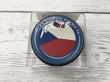 Radek Dvorak Signed Team Czech Republic Hockey Puck Autographed b