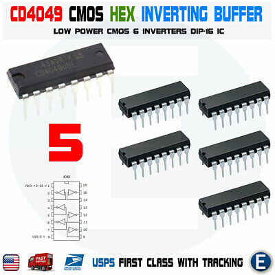 5PCS CD4049BE CMOS Hex Inverting Buffer DIP-16 NEW