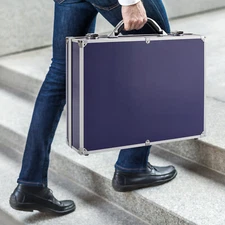 100 Graded Certified Coin Slab Aluminum Blue Storage Travel Box Protector Case~