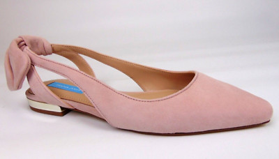 DRAPER JAMES Slip on Flat Slingback Womens Shoes Size 7.0 Pink Suede Harriet Bow