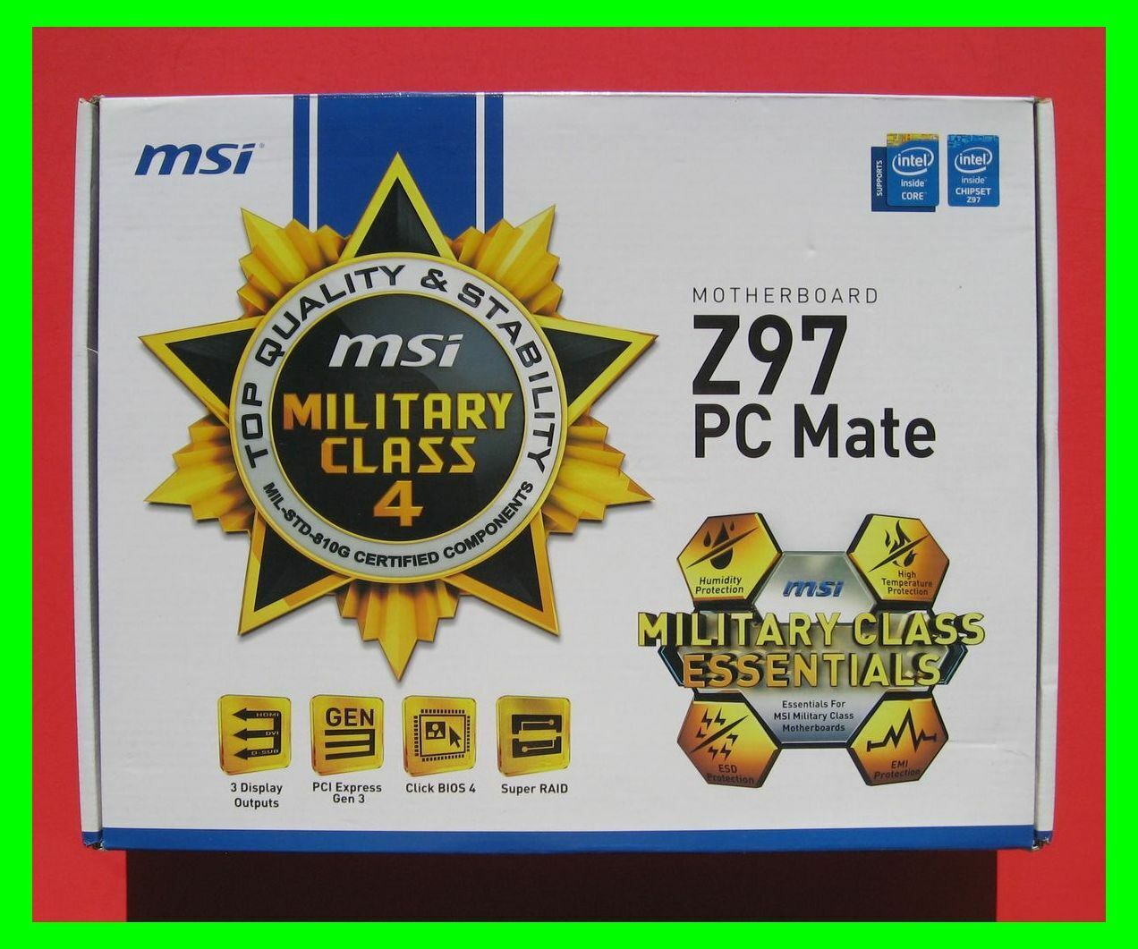 MSI Z97 PC Mate LGA 1150 Motherboard w/ I/O Shield, Driver CD, Manual-USA *Mint*