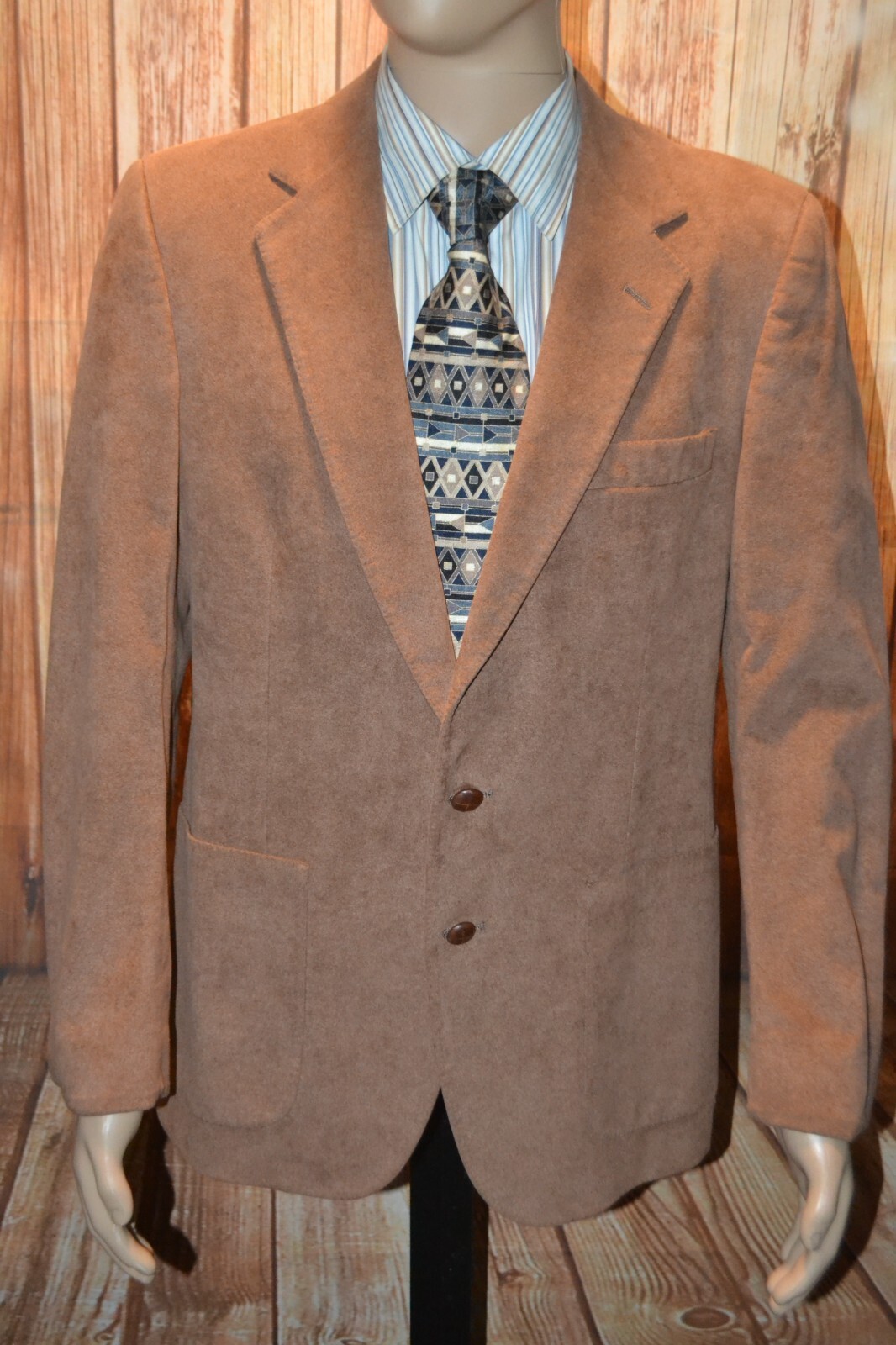 Valentino Uomo Men Leather Suede 2 Wooden Front Button Blazer Sz 40R thumbnail 2