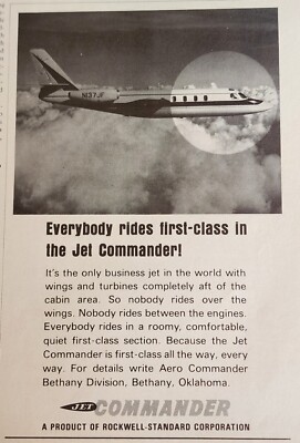 Aero Jet Commander Aircraft Picture Ad 1966 Advertisement Display  