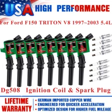 8 Ignition Coil Pack For Ford F150 TRITON V8 Expedition Explorer with Spark Plug