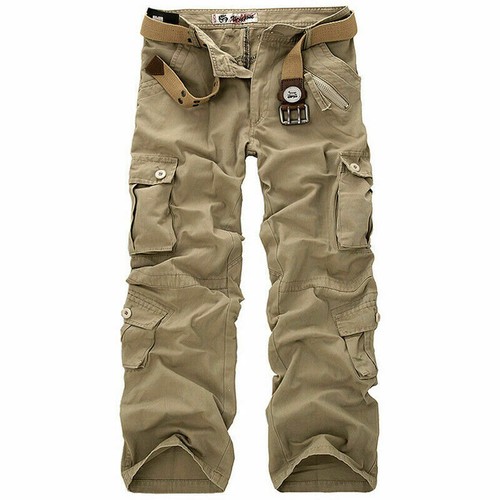 Hombres Ejército Carga Combate Militar Pantalones Pantalones Pantalones Multi Bolsillos Trabajo Informal` - Imagen 5 de 30
