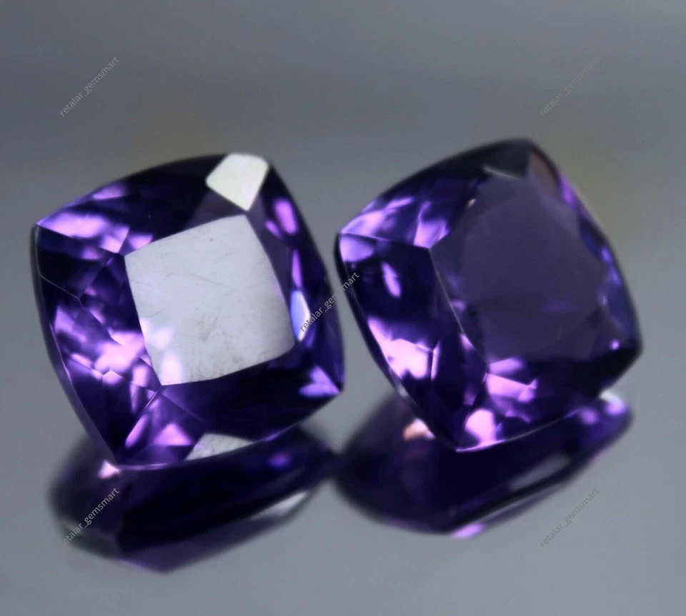 Par de pedras preciosas 20 quilates natural russo roxo ametista corte CERTIFICADO - Imagem 4 de 4