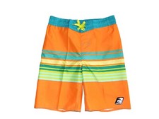 NWT size 10-12 BOYS LAGUNA ORANGE MALIBU STRIPED SWIM TRUNK BOARDSHORTS
